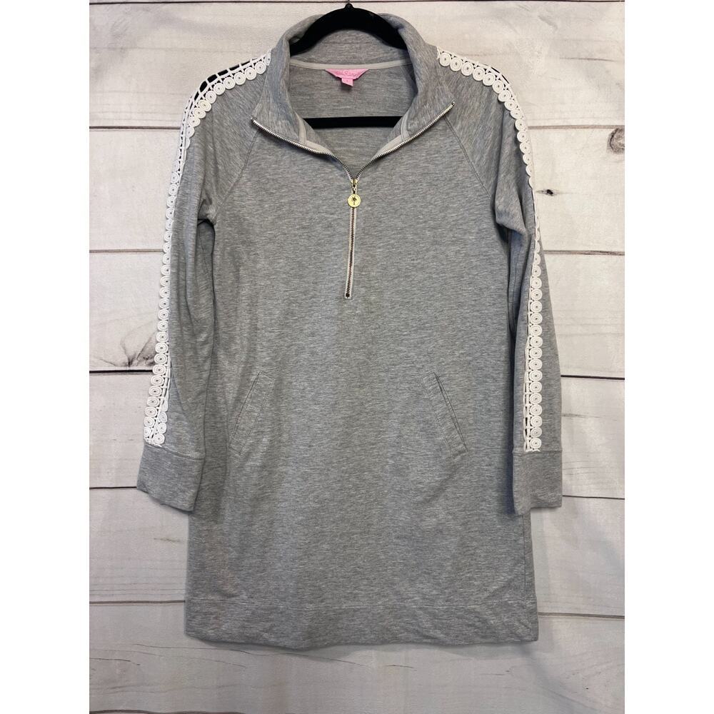 Lilly Pulitzer‎ Grey Sweatshirt Dress Size SM Comfy Easy